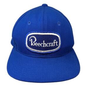 Beechcraft Patch Snapback Hat Blue One Size Solid Adjustable Sportcap